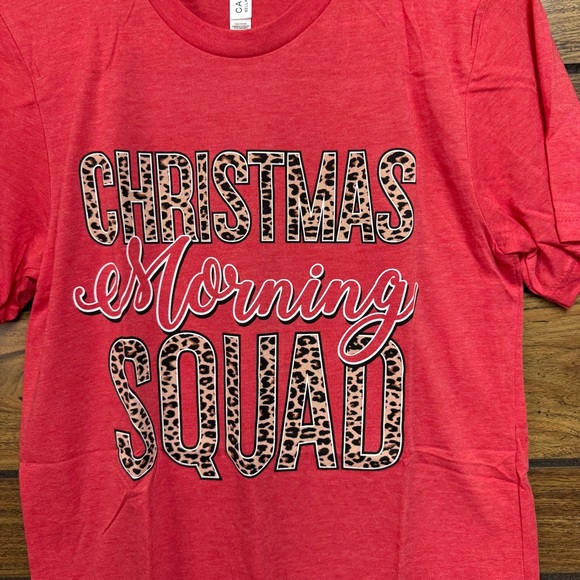 Bella. Canvas size small NWOT Christmas Morning Squad Red T-Shirt - Picture 5 of 5